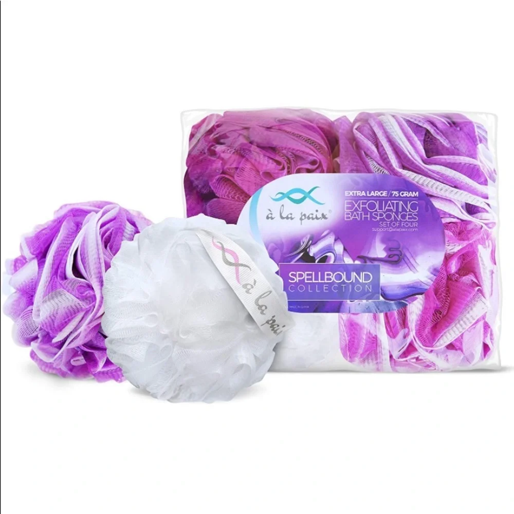 Loofah Bath Sponge XL 75g Set of 4 Exfoliating